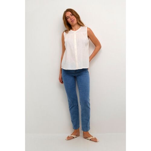 Kaffe Kurzarm-Bluse Regular fit Chalk white Weiß EU 42 / UK 14