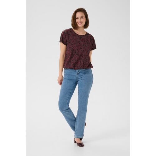 Kaffe Kurzarm-Bluse KAbeathe Loose fit black brown Schwarz Braun EU 36 / UK 8