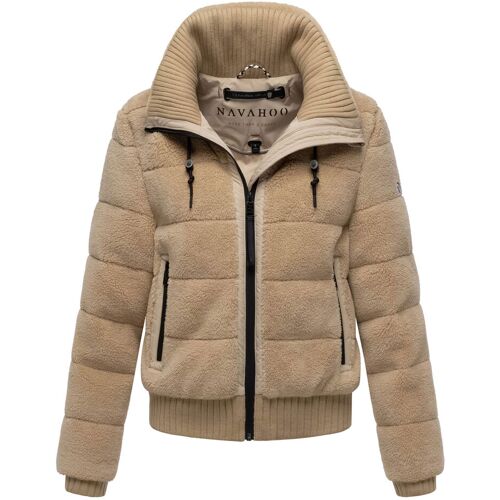 Navahoo Damen Winterjacke SCHNEEPUDER – kuschelig, modern & warm Beige S