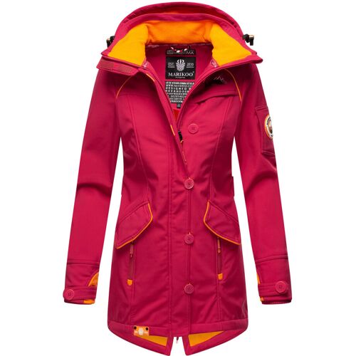 Navahoo Marikoo Damen Softshelljacke – Soulinaa, wasserdicht mit abnehmbarer Kapuze Rot M