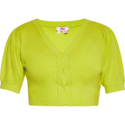 Mymo Strickjacke Damen Limette Limettengrün XS Mymo Strickjacke Damen Limette Limettengrün XS