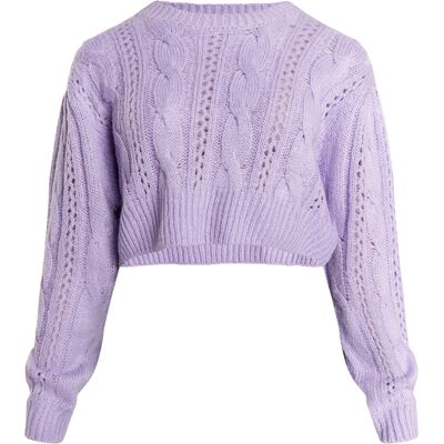 Mymo Kurzer Strickpullover Damen violett Lila M Mymo Kurzer Strickpullover Damen violett Lila M