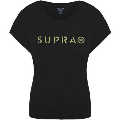 Supra Kurzarm rund Hals schwarze Damen All Caps T-Shirt 192225 010 Schwarz S Supra Kurzarm rund Hals schwarze Damen All Caps T-Shirt 192225 010 Schwarz S