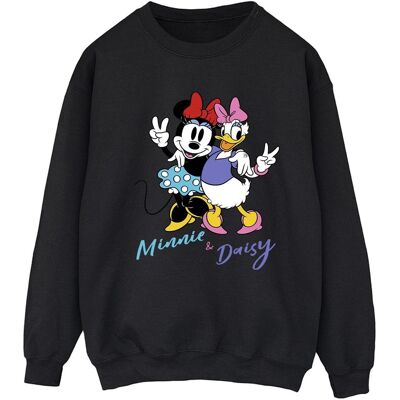 Disney Damen/Damen Minnie Mouse und Daisy Sweatshirt (Schwarz) Schwarz L Disney Damen/Damen Minnie Mouse und Daisy Sweatshirt (Schwarz) Schwarz L