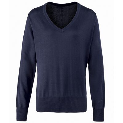 Premier Damen Strickpullover mit V-Ausschnitt (Marineblau) Marine EU 46 / UK 18 Premier Damen Strickpullover mit V-Ausschnitt (Marineblau) Marine EU 46 / UK 18