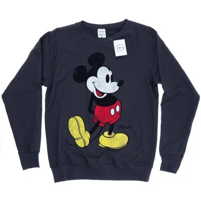 Disney Damen/Damen Mickey Mouse Classic Kick Sweatshirt (Dark Heather) Dunkelgrau XL Disney Damen/Damen Mickey Mouse Classic Kick Sweatshirt (Dark Heather) Dunkelgrau XL