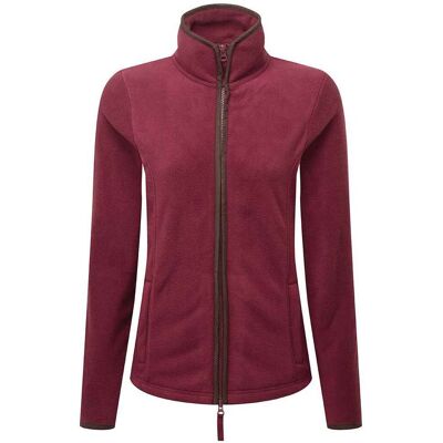Premier Womens/Ladies Artisan Fleece-Jacke mit Kontrastbesatz (Burgund/Braun) Burgund S Premier Womens/Ladies Artisan Fleece-Jacke mit Kontrastbesatz (Burgund/Braun) Burgund S