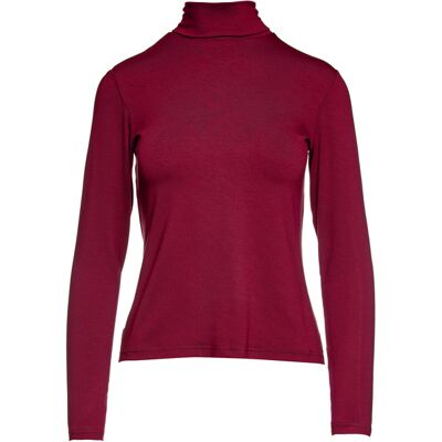 Conquista Burgunderfarbener langärmeliger Pullover mit Polokragen Wein EU 48 / UK 20 Conquista Burgunderfarbener langärmeliger Pullover mit Polokragen Wein EU 48 / UK 20