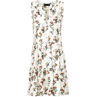 Conquista Ärmelloses Ecru Floral A Line Kleid Cremefarben L Conquista Ärmelloses Ecru Floral A Line Kleid Cremefarben L
