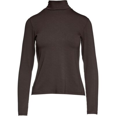 Conquista Brauner langärmeliger Pullover mit Polokragen Braun EU 36 / UK 8 Conquista Brauner langärmeliger Pullover mit Polokragen Braun EU 36 / UK 8