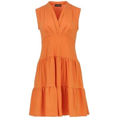 Conquista Dunkeloranges Jerseykleid – Überknielang, lockere Passform, Baumwollmischung Orange S Conquista Dunkeloranges Jerseykleid – Überknielang, lockere Passform, Baumwollmischung Orange S