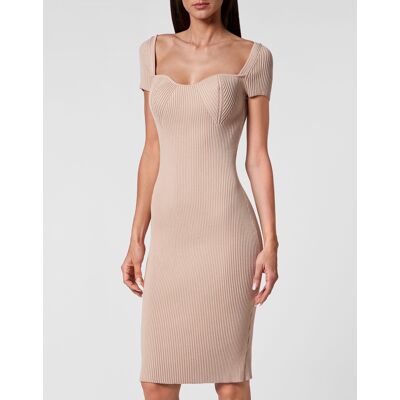 Philipp Plein Strickkleid Beige L Philipp Plein Strickkleid Beige L