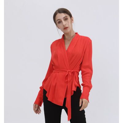 Smart & Joy Wickel-Bluse Rot XS Smart & Joy Wickel-Bluse Rot XS