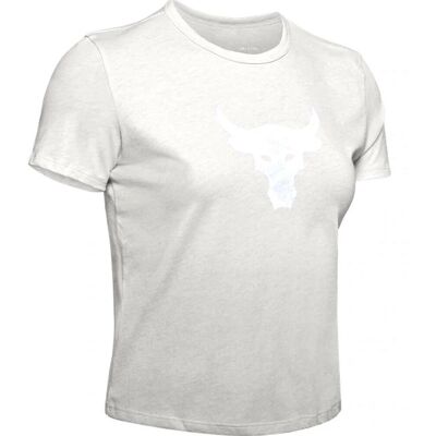 Under Armour X Project Rock Crop Top - Frauen Weiß XS Under Armour X Project Rock Crop Top - Frauen Weiß XS