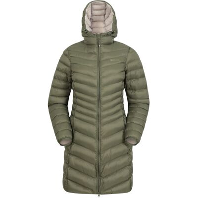 Mountain Warehouse Damen/Damen Florence Lange Gepolsterte Jacke (Khaki) Khaki EU 48 / UK 20 Mountain Warehouse Damen/Damen Florence Lange Gepolsterte Jacke (Khaki) Khaki EU 48 / UK 20