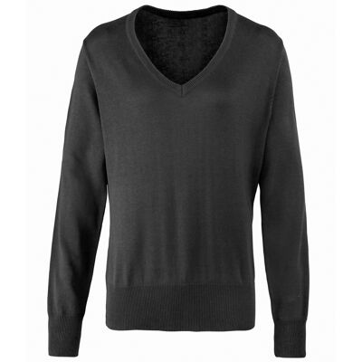 Premier Damen Strickpullover mit V-Ausschnitt (Anthrazit) Holzkohle EU 52 / UK 24 Premier Damen Strickpullover mit V-Ausschnitt (Anthrazit) Holzkohle EU 52 / UK 24