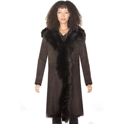 Infinity Leather Damen-Trenchcoat aus Toscana-Schaffell-Wildleder-Tbilisi Braun EU 40 / UK 12 Infinity Leather Damen-Trenchcoat aus Toscana-Schaffell-Wildleder-Tbilisi Braun EU 40 / UK 12