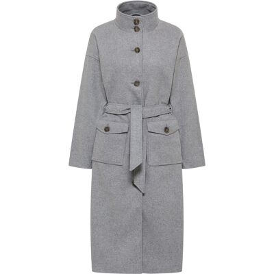 Dreimaster Übergangsmantel aus Wollgemisch Damen Grau Melange Grau XL Dreimaster Übergangsmantel aus Wollgemisch Damen Grau Melange Grau XL