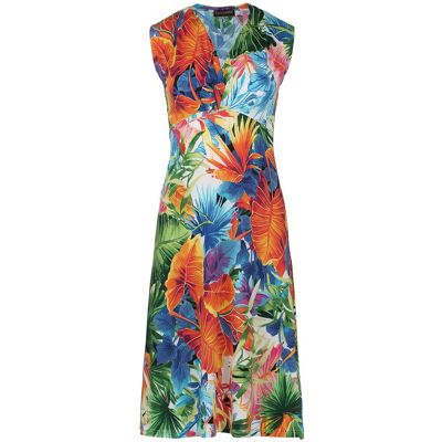 Conquista Print Orange Jersey Empire Line Kleid Orange EU 44 / UK 16 Conquista Print Orange Jersey Empire Line Kleid Orange EU 44 / UK 16