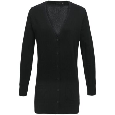 Premier Womens/Ladies Longline V Neck Cardigan (Schwarz) Schwarz EU 52 / UK 24 Premier Womens/Ladies Longline V Neck Cardigan (Schwarz) Schwarz EU 52 / UK 24