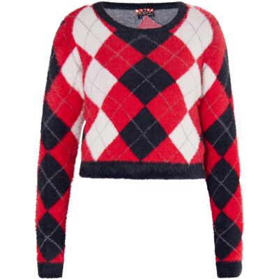 Mymo Strickpullover Damen Schwarz Rot Mehrfarbig Schwarz/Mehrfarbig L Mymo Strickpullover Damen Schwarz Rot Mehrfarbig Schwarz/Mehrfarbig L