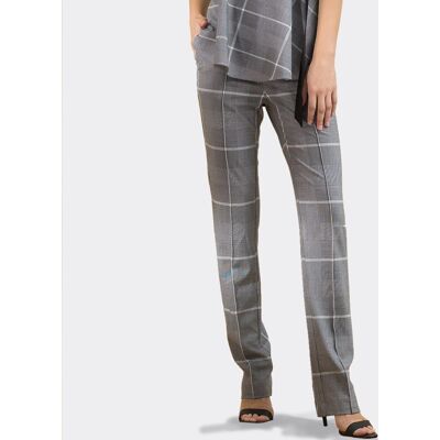 Smart & Joy Zigarettenhose mit Schottenmuster Grau M Smart & Joy Zigarettenhose mit Schottenmuster Grau M