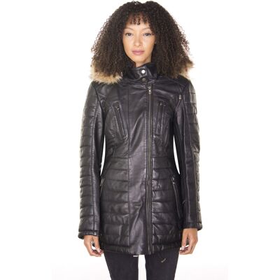 Infinity Leather Gesteppte Damen-Parkajacke aus Leder – Curitiba Schwarz EU 46 / UK 18 Infinity Leather Gesteppte Damen-Parkajacke aus Leder – Curitiba Schwarz EU 46 / UK 18