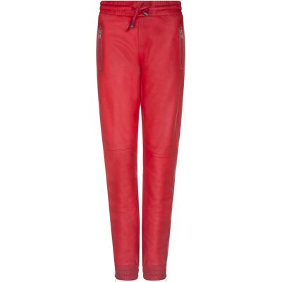 Infinity Leather UK12 Rote Nappa Hohe Taille Jogger Infinity Leather UK12 Rote Nappa Hohe Taille Jogger