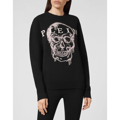 Philipp Plein Rundhalspullover Skull Schwarz L Philipp Plein Rundhalspullover Skull Schwarz L