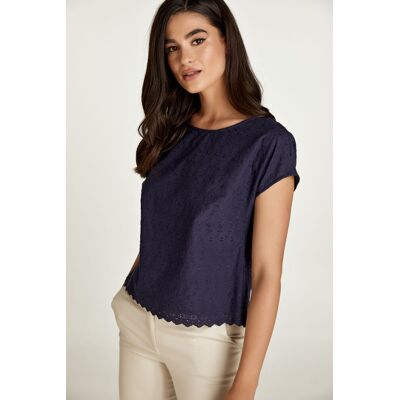 Conquista Marineblaues ärmelloses besticktes Top Blau/Marineblau EU 42 / UK 14 Conquista Marineblaues ärmelloses besticktes Top Blau/Marineblau EU 42 / UK 14