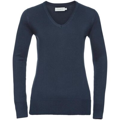Russell Athletic Russell Collection Damen Strickpullover mit V-Ausschnitt (Marineblau) Marine 2XS Russell Athletic Russell Collection Damen Strickpullover mit V-Ausschnitt (Marineblau) Marine 2XS