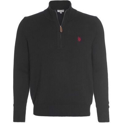 U.S. POLO ASSN. Herren Zip Troyer – Pullover mit Stehkragen – Eleganter Langarm Strickpullover in Schwarz Schwarz M U.S. POLO ASSN. Herren Zip Troyer – Pullover mit Stehkragen – Eleganter Langarm Strickpullover in Schwarz Schwarz M