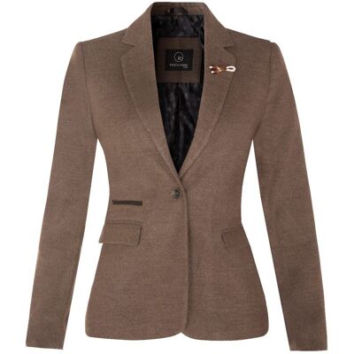 TruClothing Damen-Tweed-Blazer im 1920er-Jahre-Stil mit Fischgrätenmuster in Hellbraun Bräunen EU 40 / UK 12 TruClothing Damen-Tweed-Blazer im 1920er-Jahre-Stil mit Fischgrätenmuster in Hellbraun Bräunen EU 40 / UK 12