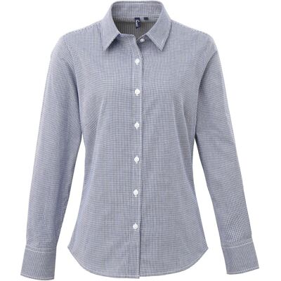 Premier Womens/Ladies Gingham Langarmhemd (Marine/Weiß) Marine EU 44 / UK 16 Premier Womens/Ladies Gingham Langarmhemd (Marine/Weiß) Marine EU 44 / UK 16