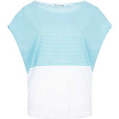Conquista Ärmelloses Jersey-Top mit Streifendetail Blau Weiss XL Conquista Ärmelloses Jersey-Top mit Streifendetail Blau Weiss XL