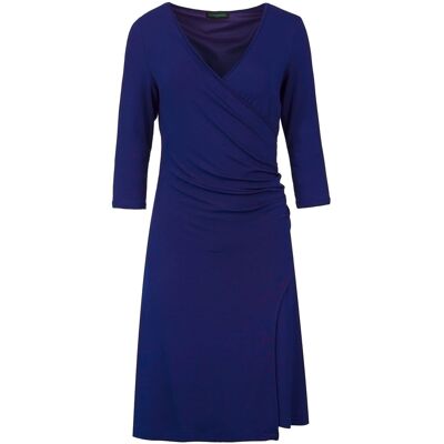 Conquista Elektrisch blaues Faux-Wickelkleid aus nachhaltigem Stoff Blau EU 38 / UK 10 Conquista Elektrisch blaues Faux-Wickelkleid aus nachhaltigem Stoff Blau EU 38 / UK 10