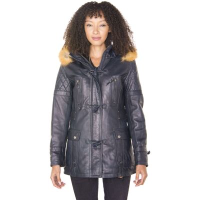 Infinity Leather Damen-Parkajacke aus gestepptem Leder – Brüssel Marine EU 46 / UK 18 Infinity Leather Damen-Parkajacke aus gestepptem Leder – Brüssel Marine EU 46 / UK 18