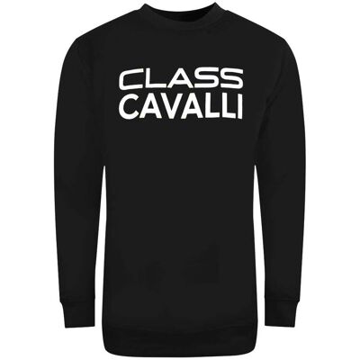 Cavalli Class Bolted Logo Schwarzes Sweatshirt Schwarz XL Cavalli Class Bolted Logo Schwarzes Sweatshirt Schwarz XL