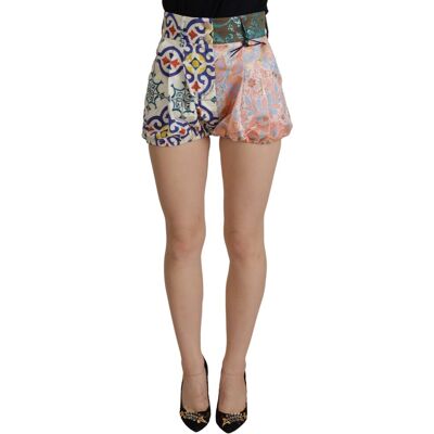Dolce & Gabbana Mehrfarbige Hohe Taille Hot Pants Damen Shorts Mehrfarben EU 36 / UK 8 Dolce & Gabbana Mehrfarbige Hohe Taille Hot Pants Damen Shorts Mehrfarben EU 36 / UK 8