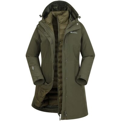 Mountain Warehouse Damen/Damen Alaskan Long 3 in 1 Jacke (Khaki Grün) Khaki EU 36 / UK 8 Mountain Warehouse Damen/Damen Alaskan Long 3 in 1 Jacke (Khaki Grün) Khaki EU 36 / UK 8