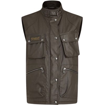 Belstaff Waxed Edition Dunkelgrüne Giletjacke Grün M Belstaff Waxed Edition Dunkelgrüne Giletjacke Grün M