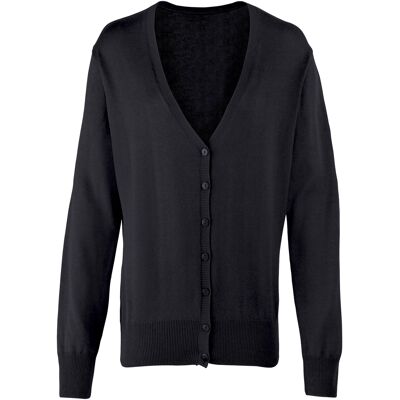 Premier Womens/Ladies Button Through Long Sleeve V-neck Knitted Cardigan (Schwarz) Schwarz EU 40 / UK 12 Premier Womens/Ladies Button Through Long Sleeve V-neck Knitted Cardigan (Schwarz) Schwarz EU 40 / UK 12
