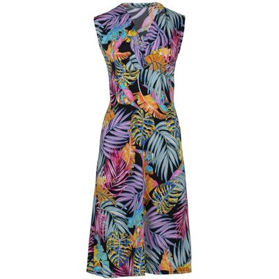 Conquista Mehrfarbig bedrucktes Jersey Empire Line Kleid Fuchsie EU 42 / UK 14 Conquista Mehrfarbig bedrucktes Jersey Empire Line Kleid Fuchsie EU 42 / UK 14