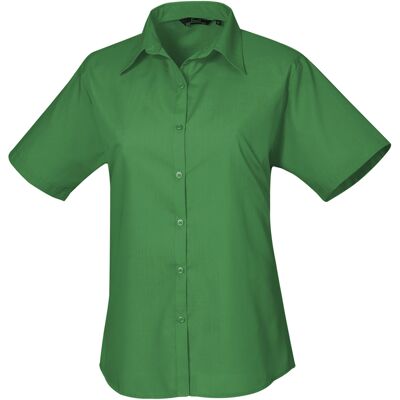 Premier Damen Kurzarm Popeline Bluse / Arbeitshemd (Smaragdgrün) Smaragd EU 38 / UK 10 Premier Damen Kurzarm Popeline Bluse / Arbeitshemd (Smaragdgrün) Smaragd EU 38 / UK 10