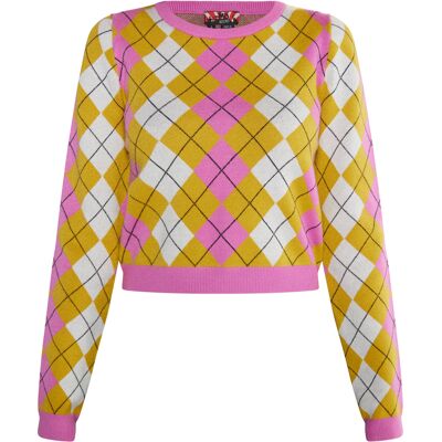 Mymo Strickpullover Damen Pink Gelb Mehrfarbig Mehrfarben XS Mymo Strickpullover Damen Pink Gelb Mehrfarbig Mehrfarben XS