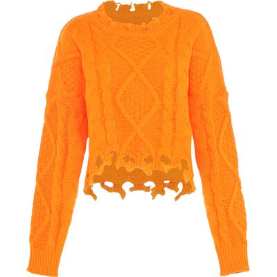 Mymo Strickpullover Damen orange Orange M/L Mymo Strickpullover Damen orange Orange M/L