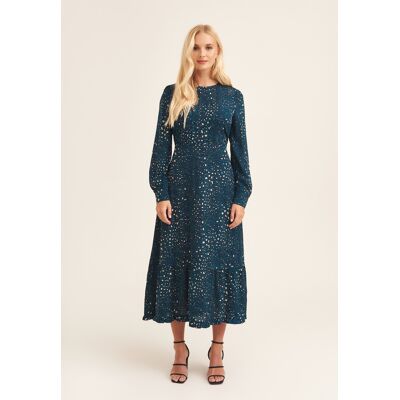 Gini London Langärmeliges Maxikleid mit Leopardenmuster Grün EU 36 / UK 8 Gini London Langärmeliges Maxikleid mit Leopardenmuster Grün EU 36 / UK 8