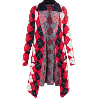 Mymo Strickjacke Damen Schwarz Rot Mehrfarbig Mehrfarben S Mymo Strickjacke Damen Schwarz Rot Mehrfarbig Mehrfarben S