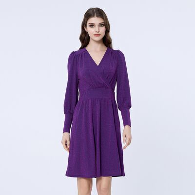 Smart & Joy Langärmeliges Skaterkleid Lila M Smart & Joy Langärmeliges Skaterkleid Lila M