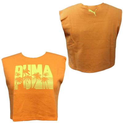 Puma x Fenty Orangefarbenes Crop-Top – Damen Orange EU 38 / UK 10 Puma x Fenty Orangefarbenes Crop-Top – Damen Orange EU 38 / UK 10